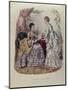 Fashion Plate Showing Ladies in Dresses Designed by Mme Breant-Castel and Looking at Photo Albums-French School-Mounted Giclee Print