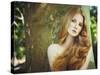 Fashion Portrait of Young Naked Woman in Garden-heckmannoleg-Stretched Canvas