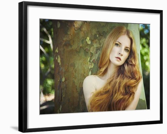 Fashion Portrait of Young Naked Woman in Garden-heckmannoleg-Framed Photographic Print