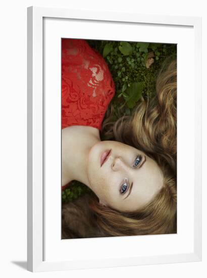 Fashion Portrait of Young Sensual Woman in Garden-heckmannoleg-Framed Photographic Print