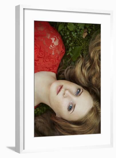 Fashion Portrait of Young Sensual Woman in Garden-heckmannoleg-Framed Photographic Print