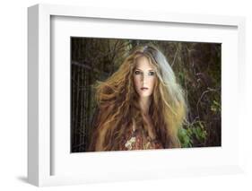 Fashion Portrait of Young Sensual Woman in Garden-heckmannoleg-Framed Photographic Print