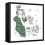 Fashion Sketch Illustration Girl-studiohome-Framed Stretched Canvas