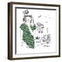 Fashion Sketch Illustration Girl-studiohome-Framed Art Print