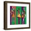 Fashion Sketches-Green Purple-null-Framed Art Print