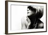 Fashion Woman Portrait Wearing Sunglasses On White Background-alial-Framed Photographic Print