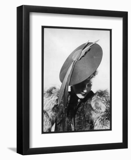 Fashionable 1940s Hat-null-Framed Premium Photographic Print