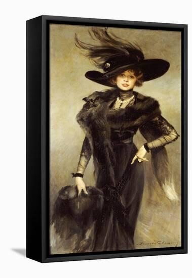 Fashionable Beauty-François Flameng-Framed Stretched Canvas