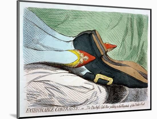 Fashionable Contrasts, or the Duchess's Little Shoe Yielding to the Magnitude of the Duke-James Gillray-Mounted Giclee Print