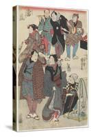 Fashionable Crowd of the New Year's Day, 1847-1852-Utagawa Kuniyoshi-Stretched Canvas