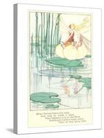 Fashionable Fairies on Lily Pad-null-Stretched Canvas