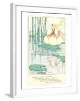 Fashionable Fairies on Lily Pad-null-Framed Art Print