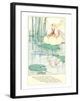 Fashionable Fairies on Lily Pad-null-Framed Art Print