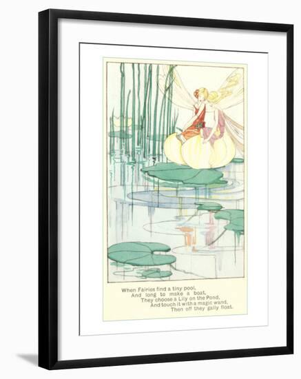 Fashionable Fairies on Lily Pad-null-Framed Art Print