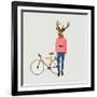 Fashionable Hipster Deer-run4it-Framed Premium Giclee Print