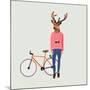 Fashionable Hipster Deer-run4it-Mounted Art Print