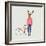 Fashionable Hipster Deer-run4it-Framed Art Print