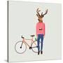 Fashionable Hipster Deer-run4it-Stretched Canvas
