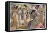 Fashionable Ladies at a Paris Garden Party-null-Framed Stretched Canvas