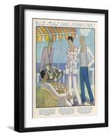 Fashionable Ladies Dressed for a Seaside Holiday-null-Framed Art Print