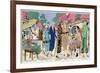Fashionable Ladies in Designer Outfits-null-Framed Premium Giclee Print