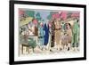 Fashionable Ladies in Designer Outfits-null-Framed Art Print