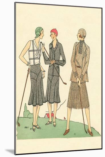Fashionable Lady Golfers-null-Mounted Art Print