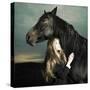 Fashionable Portrait of a Beautiful Young Woman and Horse-George Mayer-Stretched Canvas