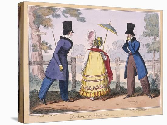 Fashionable Portraits, a Scene in Hyde Park, 1819-Isaac Cruikshank-Stretched Canvas