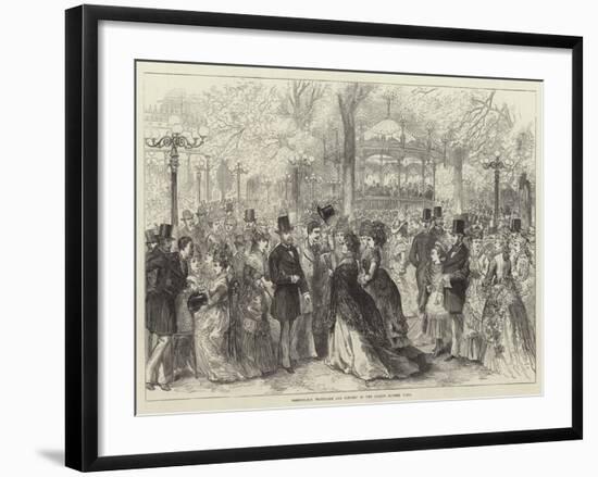 Fashionable Promenade and Concert in the Champs Elysees, Paris-null-Framed Giclee Print