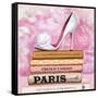 Fashionable Reading-Pink Pink-Framed Stretched Canvas