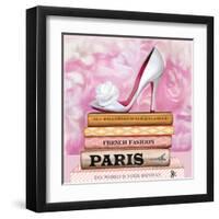 Fashionable Reading-Pink Pink-Framed Art Print