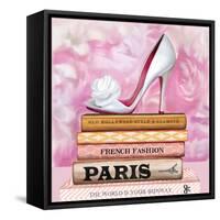 Fashionable Reading-Pink Pink-Framed Stretched Canvas