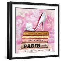 Fashionable Reading-Pink Pink-Framed Art Print