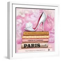 Fashionable Reading-Pink Pink-Framed Art Print