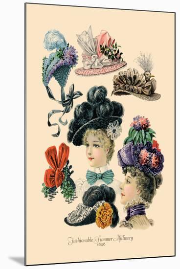 Fashionable Summer Millinery-null-Mounted Art Print