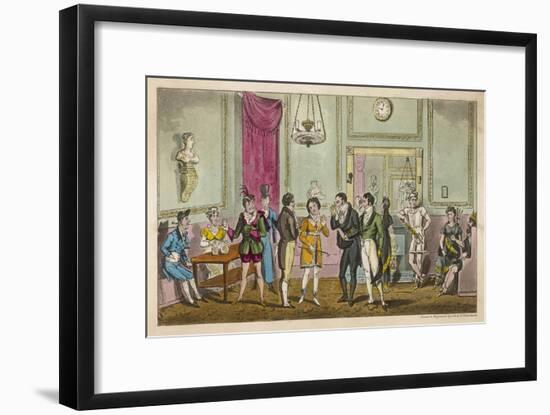 Fashionable Visitors to the Green Room at Drury Lane Theatre, London-null-Framed Art Print