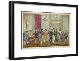 Fashionable Visitors to the Green Room at Drury Lane Theatre, London-null-Framed Art Print