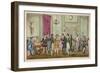 Fashionable Visitors to the Green Room at Drury Lane Theatre, London-null-Framed Art Print