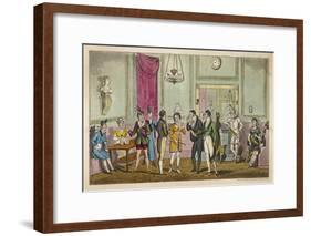 Fashionable Visitors to the Green Room at Drury Lane Theatre, London-null-Framed Art Print