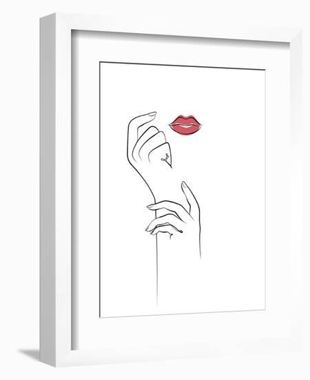 Fashionista - Hands and Lips-Dana Shek-Framed Art Print