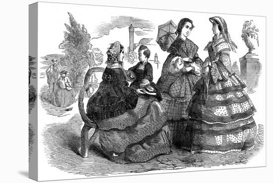 Fashions for August, 1857-null-Stretched Canvas