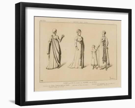 Fashions of the 6th Year, after Le Journal Des Dames-Raphael Jacquemin-Framed Giclee Print