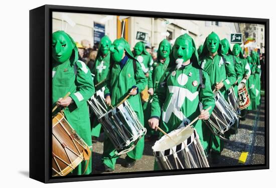 Fasnact Spring Carnival Parade, Basel, Switzerland, Europe-Christian Kober-Framed Stretched Canvas