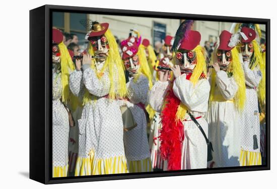 Fasnact Spring Carnival Parade, Basel, Switzerland, Europe-Christian Kober-Framed Stretched Canvas