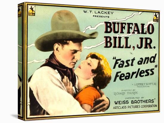 FAST AND FEARLESS, from left: Jay Wilsey (aka Buffalo Bill Jr.), Jean Arthur, 1924-null-Stretched Canvas