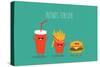 Fast Food Menu. Cola, Hamburger and French Fries. Vector Illustration-Serbinka-Stretched Canvas