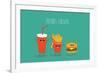 Fast Food Menu. Cola, Hamburger and French Fries. Vector Illustration-Serbinka-Framed Art Print