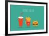 Fast Food Menu. Cola, Hamburger and French Fries. Vector Illustration-Serbinka-Framed Art Print