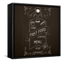 Fast Food on the Restaurant Menu Chalkboard-incomible-Framed Stretched Canvas